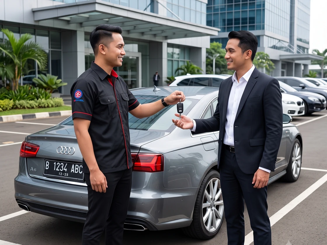 Serah terima kunci kendaraan program kepemilikan INDORENT kepada pelanggan
